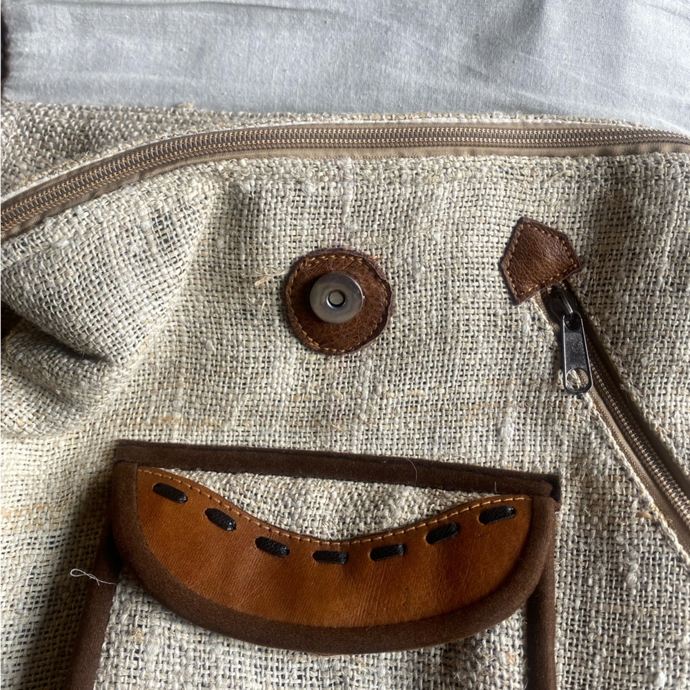 Stiff Burlap Backpack/Bookbag - image 3